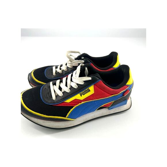 Puma Other - Puma Future Rider Men Shoes Siz 7 C SW PS Smiley World Black Sneakers Colorblock
